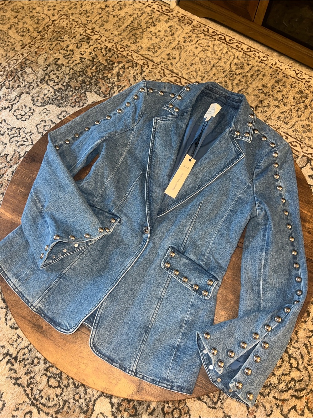 Cinq a Sept Milly Studded Denim Blazer - Picture 6 of 12